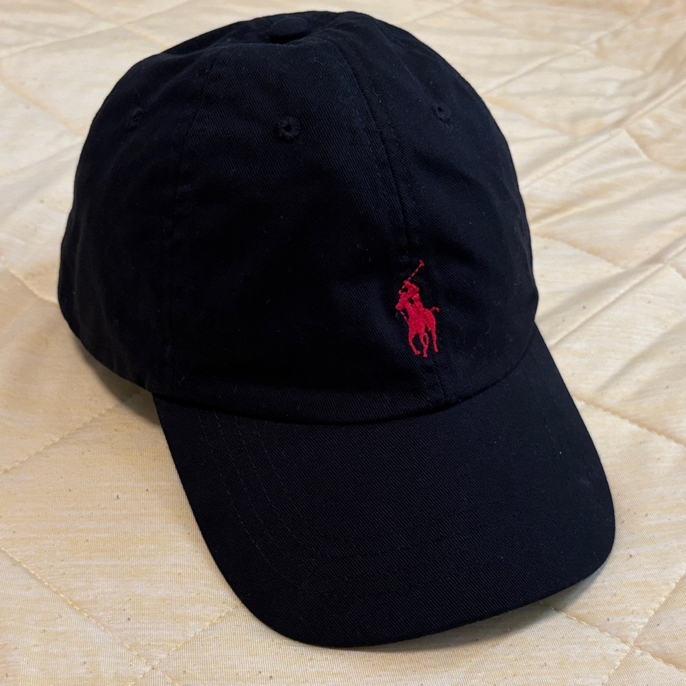 Polo Ralph Lauren BRAND NEW Black Hat with Red Emblem